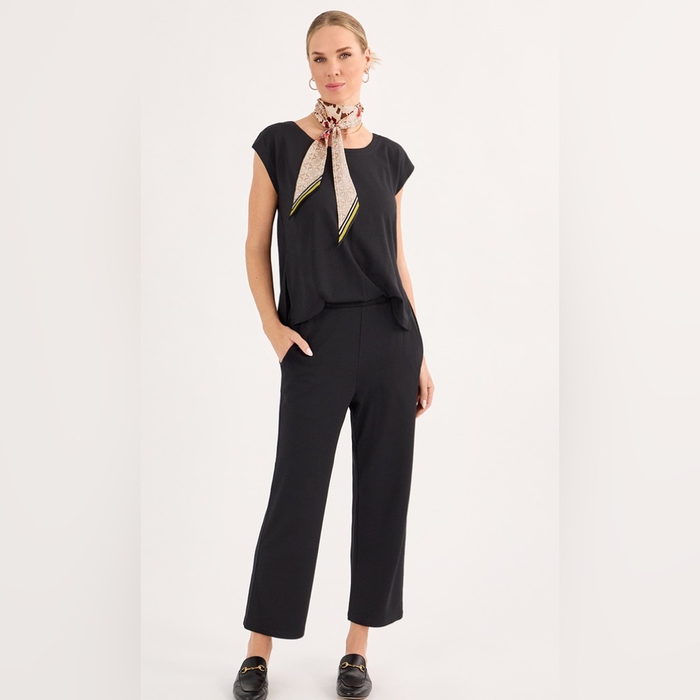CAbi‎ 1209 Black Easygoing Knit Jumpsuit / SZ XXS